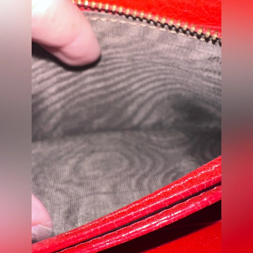 Chloe Wallet ❤️ COA Lily Ribbon Wallet in Bright Red Soft Pebbled Leather